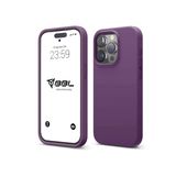 iPhone Kılıf İnce Sıvı Silikon 3 Katmanlı Tam Kaplamalı Yumuşak Jel Kauçuk Kılıf Kapak (Mat Mor (23), iPhone 15 Pro)
