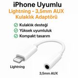 İphone Lightning - 3.5Mm Aux Kulaklık Dönüştürücü Adaptör