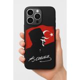 Iphone Özel Tasarım Mustafa Kemal Atatükr Bayrak Yumuşak Silikon Telefon Kılıfı (iPhone 12 Pro Max)