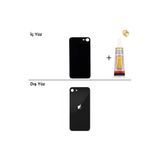 İphone Se 2020 Siyah Arka Kapak Arka Cam Batarya Kapağı Lazer Kesim Kapak Pil Kapağı + B-7000 Yapıştırıcı