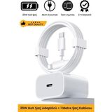 iPhone Tüm Serilere Uyumlu 20W Hızlı Şarj Seti Adaptör Type C Kablosu 7 8 x 11 12 13 14 15 Plus Pro - Çok Renkli