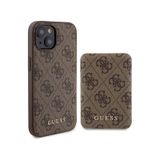 iPhone Uyumlu 14 Kılıf Guess Lisanslı Magsafe Özellikli Kapak + Powerbank 5000mah Kahverengi