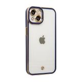 İphone Uyumlu 14 Plus Kılıf Liva Lens Silikon - Mavi