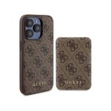 iPhone Uyumlu 14 Pro Kılıf Guess Lisanslı Magsafe Özellikli Kapak + Powerbank 5000mah Kahverengi