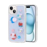 iPhone Uyumlu 15 Plus Kılıf Kabartma Figürlü Parlak Minimini Silikon Kapak