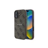 iPhone Uyumlu 16 Kılıf Guess Lisanslı Magsafe Şarj Özellikli 4g Desenli Yazı Logolu Kahverengi