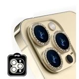 iPhone Uyumlu IPG ProLENS Elmas Taş Çerçeveli Kamera Lens Koruyucu – HD Netlik, Çizilmez Alumina Silikat Temperli Cam, Bireysel Kamera Lens Kapağı (Altın, iPhone 15 Pro/Pro Max)