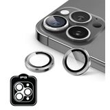 iPhone Uyumlu IPG ProLENS Kamera Lens Koruyucu – Alüminyum CD Çerçeve, HD Netlik, Çizilmelere Dayanıklı, Bireysel Kamera Lens Kapağı (Gümüş, iPhone 15 Pro/Pro Max)
