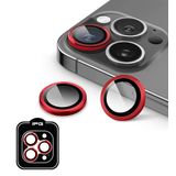 iPhone Uyumlu IPG ProLENS Kamera Lens Koruyucu – Alüminyum CD Çerçeve, HD Netlik, Çizilmelere Dayanıklı, Bireysel Kamera Lens Kapağı (Kırmızı, iPhone 15 Pro/Pro Max)