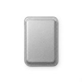 İphone Uyumlu Premium Magsafe Mıknatıslı Deri Kartlik & Cüzdan Mıknatıslı Slim Deri Cüzdan Gümüş