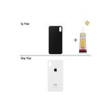 İphone X Gümüş Arka Kapak Arka Cam Batarya Kapağı Lazer Kesim Kapak Pil Kapağı + B-7000 Yapıştırıcı