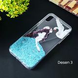 İphone X Xs 3D Diamond Elbise Şeffaf Silikon Kılıf-1852