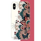 İphone X-Xs Uyumlu Etnik Çiçek Deseni Baskılı Silikon Kılıf