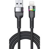 iPhone x - Xs - Xs Max - Xr Şarj Kablosu Lightning Rgb LED SZ-CL83 - Siyah