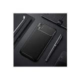 iPhone XR Kılıf Negro Karbon Görünümlü Silikon Kapak + Ekran Koruma 6494