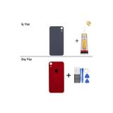 İphone Xr Kırmızı Arka Kapak Arka Cam Batarya Kapağı Lazer Kesim Kapak Pil Kapağı + B-7000 Yapıştırıcı + Tamir Seti