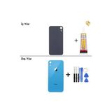 İphone Xr Mavi Arka Kapak Arka Cam Batarya Kapağı Lazer Kesim Kapak Pil Kapağı + B-7000 Yapıştırıcı + Tamir Seti