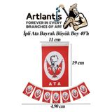 Ipli Ata Bayrak Buyuk Boy 40Li 11X19cm 1 Paket Ata Bayrak Kagit Ipli Sirali Ayyildiz Bayrak Sinif Susu Okul Bayram