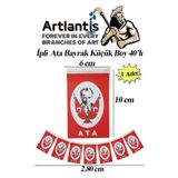 Ipli Ata Bayrak Kucuk Boy 40Li 6X10cm 3 Paket Atali Bayrak Kagit Ipli Sirali Ayyildiz Bayrak Sinif Susu Okul Bayram