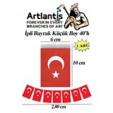 Ipli Bayrak Kucuk Boy 40Li 6X10cm 3 Paket Turk Bayragi Kagit Ipli Sirali Ayyildiz Bayrak Sinif Susu Okul Bayram