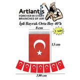 Ipli Bayrak Orta Boy 40Li 8X13cm 3 Paket Turk Bayragi Kagit Ipli Sirali Ayyildiz Bayrak Sinif Susu Okul Bayram