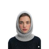 İpli Örgü Triko Balaclava Kapüşonlu Kışlık Tesettür Başlık Kadın Bere Örme (Antrasit)