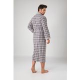 İpliği Boyalı Kareli Bambu Cotton Erkek Sabahlık Gri 4XL