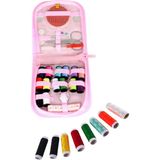 Iplik Set Fermuarlı Plastik Dikiş Seti Pembe