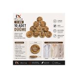 İPLİXA 13mm Ahşap Desenli Gömlek Düğmesi 10 Adet | Dayanıklı Şık Dikiş Düğmesi