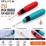 İplixa Iplixa 2’li Iplik Sökücü Seti – Profesyonel Ilik Açıcı Dikiş Sökme Aparatı | Ergonomik Sap, Paslanmaz Çelik Uç