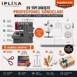 İplixa Iplixa Typeak Ev Tipi Dikiş Makinesi Seti – 3-4 Iplik Overlok + 34 Desenli Düz Dikiş Makinesi + 5’li Hediye Seti