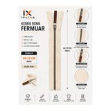 İPLİXA Kemik Renk Metal Diş Fermuar 68-72 CM Deri Elcikli Dayanıklı Çanta Mont Ceket Fermuarı