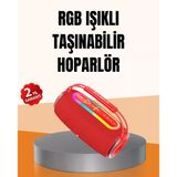 Ipx6 Su Geçirmez Rgb Led Işıklı Taşınabilir Bluetooth Hoparlör 2400 Mah Mir92615294