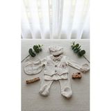 IQ Baby Erkek Bebek Hastane Çıkış Altılı Fil Desen Yelekli - 0 - 3 Ay - Krem