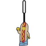 IQ Lego Iconic Hot Dog Man silikon çanta askısı, seyahat, bavul, sırt çantası için, zehirsiz ve kokusuz, kimliğin tanımlanması için arka yüzünde yazılabilir yüzey (52615)