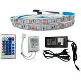 Ir Kumandalı Rgb Şerit LED Set 5050 Ledli 3çipli 10METRE IP20 - 10 m - Çok Renkli