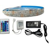 Ir Kumandalı Rgb Şerit LED Set 5050 Ledli 3çipli 10METRE Silikonlu - 10 m - Çok Renkli