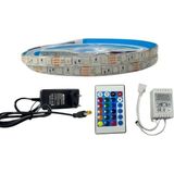 Ir Kumandalı Rgb Şerit LED Set 5050 Ledli 3çipli 5metre Silikonlu - 5 m - Çok Renkli