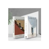 irayhomedecor 2'li Kinflok Perde & Merdiven Dekoratif Kitap Kutu