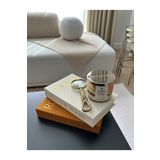 irayhomedecor Kumaş Kaplı Rodin 2'li Kahve&Bej Dekoratif Kitap Kutu