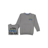 İREM ÇOCUK GİYİM Erkek Çocuk Çift Taraf Power Yazı Desenli Penye Sweatshirt,Gri 11 Yaş