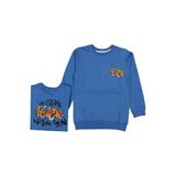 İREM ÇOCUK GİYİM Erkek Çocuk Çift Taraf Power Yazı Desenli Penye Sweatshirt,Mavi 8 Yaş