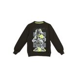 İREM ÇOCUK GİYİM Erkek Çocuk Cool Style Yazı Ördek Desenli Renk Sweatshirt,Siyah 7 Yaş