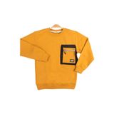 İREM ÇOCUK GİYİM Erkek Çocuk Fermuar Cepli Detaylı Armalı Renk Sweatshirt,Hardal 6 Yaş
