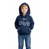 İrem Çocuk Giyim Erkek Çocuk Humor Yazılı Kapüşonlu Kanguru Cepli Önü Sırtı Yazı Desenli Lacivert Renk Sweatshirt,Lacivert 6-7 Yaş
