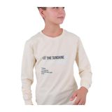 İrem Çocuk Giyim Erkek Çocuk Let The Yazılı Önü Sırtı Yazı Desenli Siyah Renk Sweatshirt,Bej 12-13 Yaş