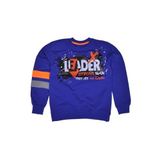 İREM ÇOCUK GİYİM Erkek Çocuk Önü Arkası Leader Yazı Desenli Renk Sweatshirt,Mavi 7 Yaş