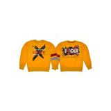 İREM ÇOCUK GİYİM Erkek Çocuk Önü Arkası Leader Yazı Desenli Renk Sweatshirt,Sarı 7 Yaş