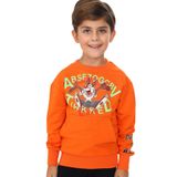İREM ÇOCUK GİYİM Erkek Çocuk Önü Arkası Yazı Tavşan Desenli Kanguru Cepli Renk Sweatshirt,Turuncu 9 Yaş