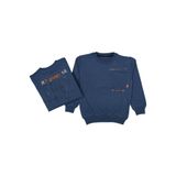 İREM ÇOCUK GİYİM Erkek Çocuk Owersmart Yazı Desenli Çift Taraf Baskılı Cepli Penye Sweatshirt,Lacivert 5-6 Yaş
